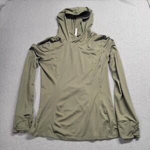 Fabletics  Long Sleeve Hoodie Women's‎ Size Small Army Green Gym Running Yoga